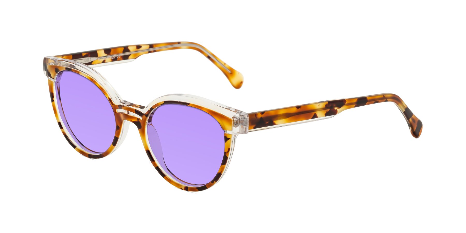 Angle of Forest in Ginger Tortoise with Medium Purple Tinted Lenses