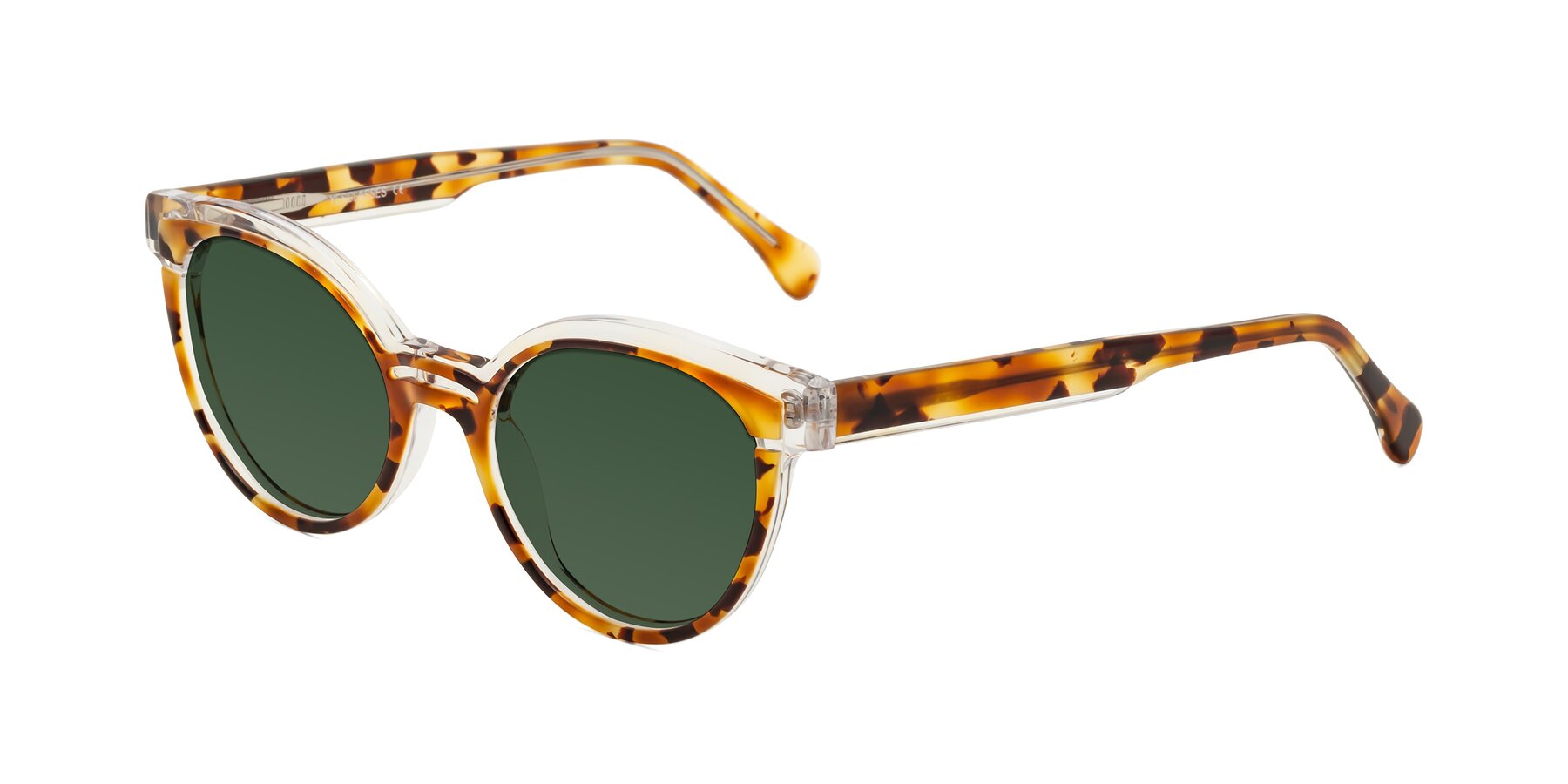 Angle of Forest in Ginger Tortoise with Green Tinted Lenses