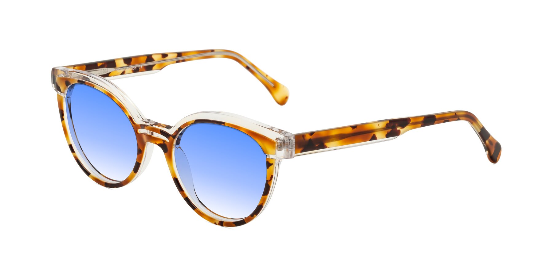 Angle of Forest in Ginger Tortoise with Blue Gradient Lenses
