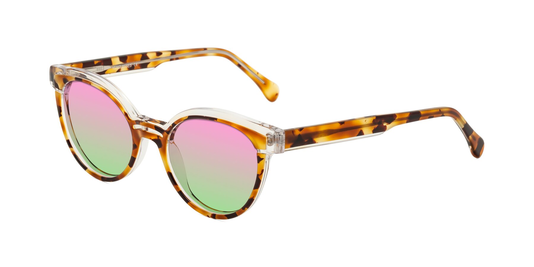 Angle of Forest in Ginger Tortoise with Pink / Green Gradient Lenses