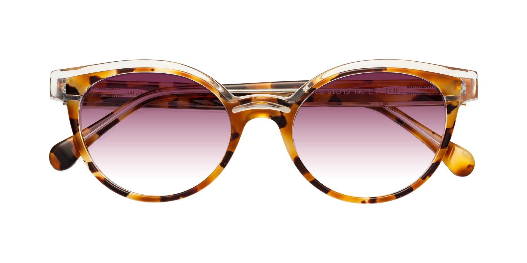 Folded Front of Forest in Ginger Tortoise with Wine Gradient Lenses