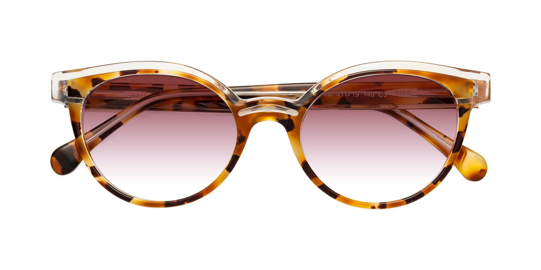 Folded Front of Forest in Ginger Tortoise with Garnet Gradient Lenses