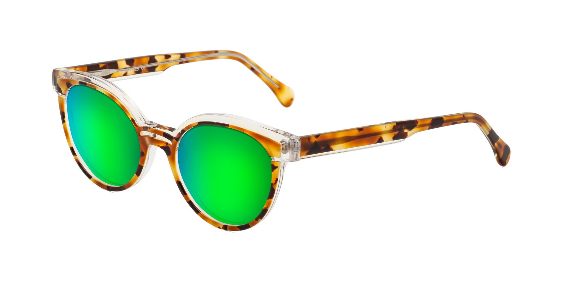 Angle of Forest in Ginger Tortoise with Green Mirrored Lenses
