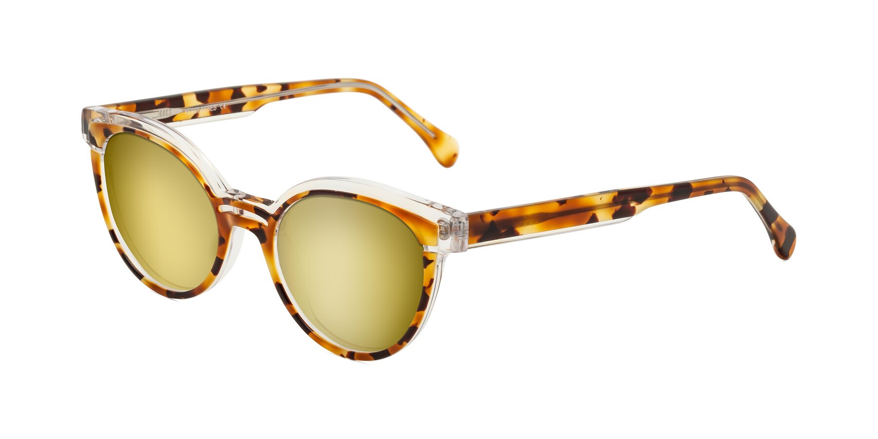 Angle of Forest in Ginger Tortoise with Gold Mirrored Lenses