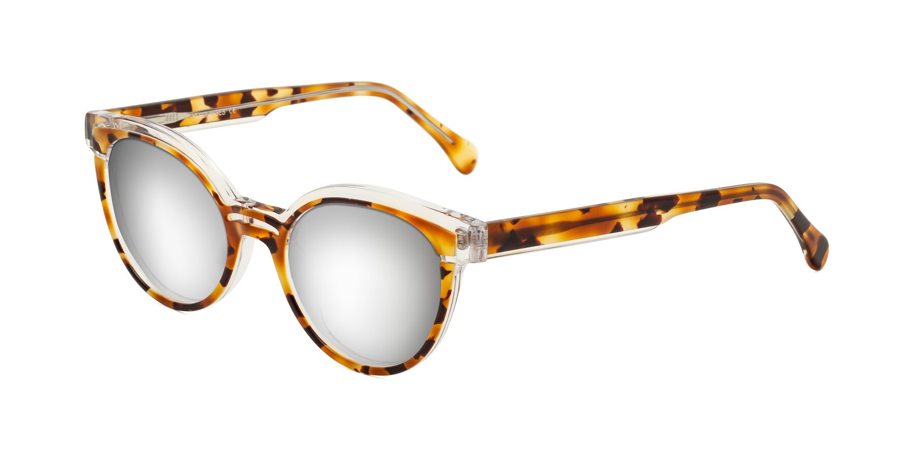 Angle of Forest in Ginger Tortoise with Silver Mirrored Lenses