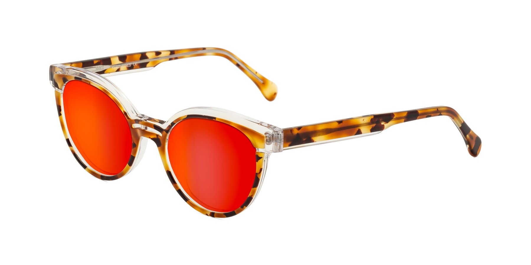 Angle of Forest in Ginger Tortoise with Red Gold Mirrored Lenses