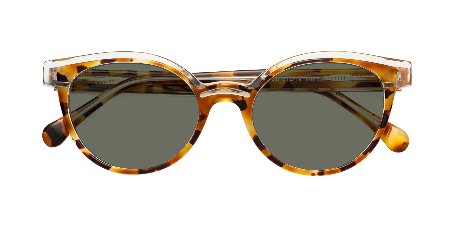 Folded Front of Forest in Ginger Tortoise with Gray Polarized Lenses