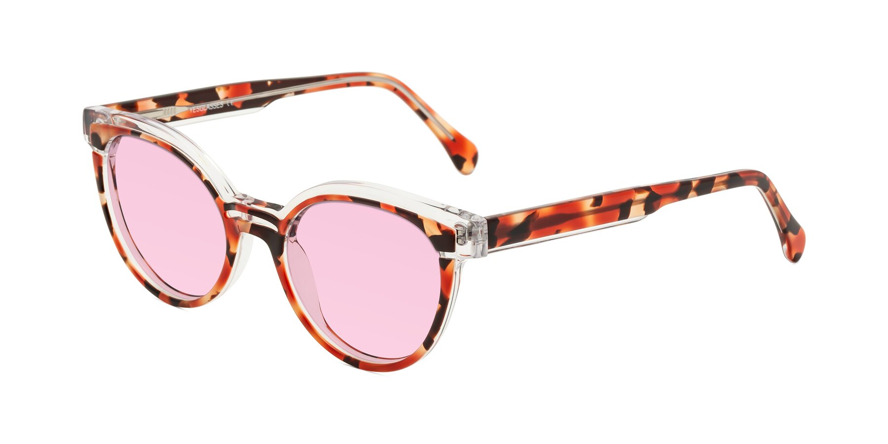 Angle of Forest in Vermillion Tortoise with Light Pink Tinted Lenses