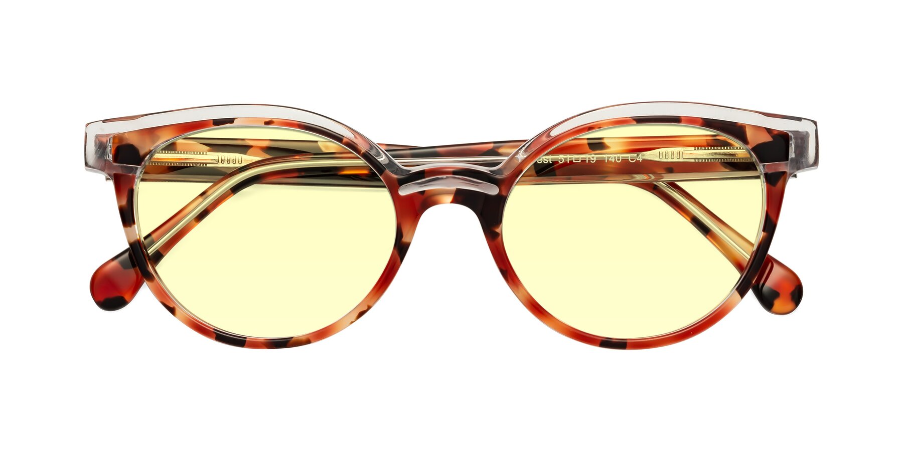 Folded Front of Forest in Vermillion Tortoise with Light Yellow Tinted Lenses