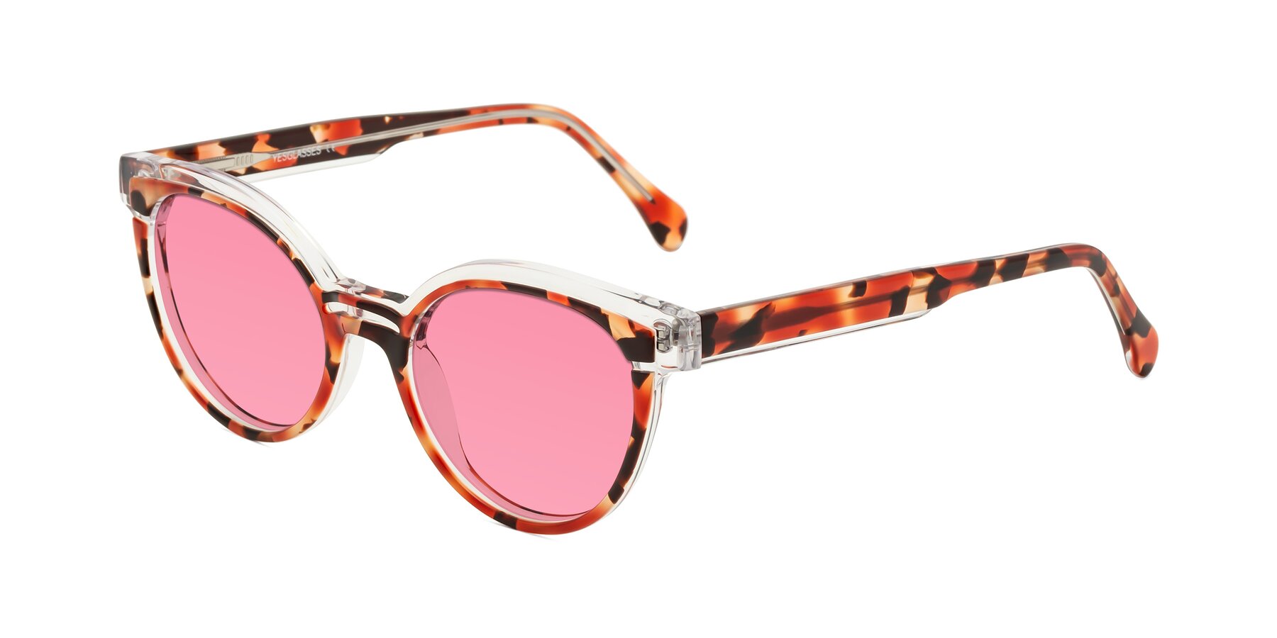 Angle of Forest in Vermillion Tortoise with Pink Tinted Lenses