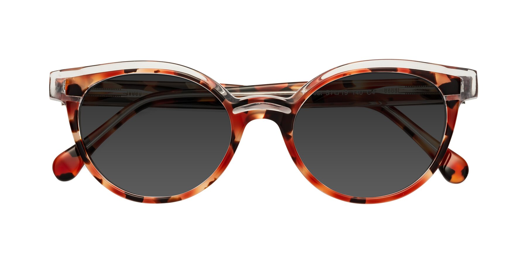 Folded Front of Forest in Vermillion Tortoise with Gray Tinted Lenses