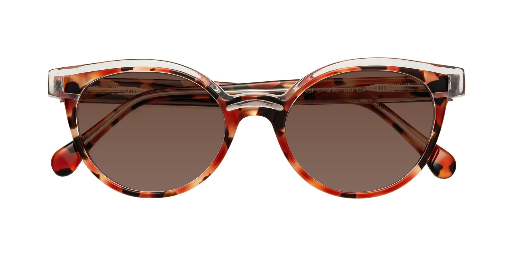 Folded Front of Forest in Vermillion Tortoise with Brown Tinted Lenses