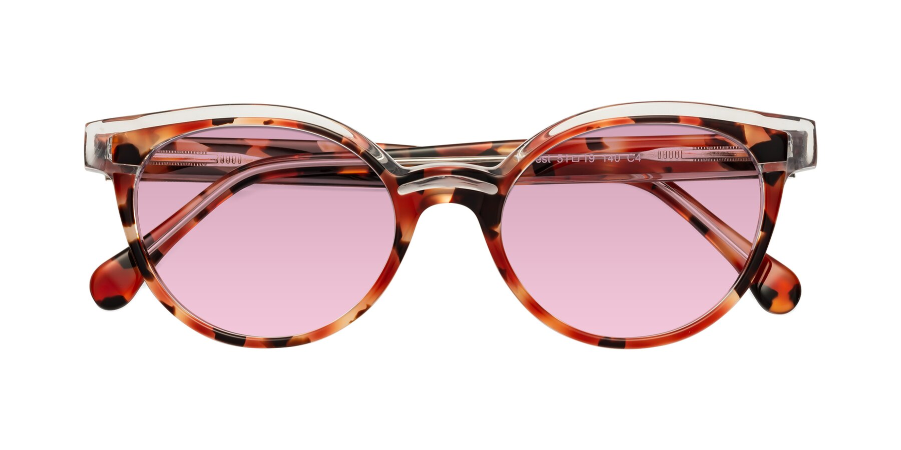 Folded Front of Forest in Vermillion Tortoise with Light Wine Tinted Lenses