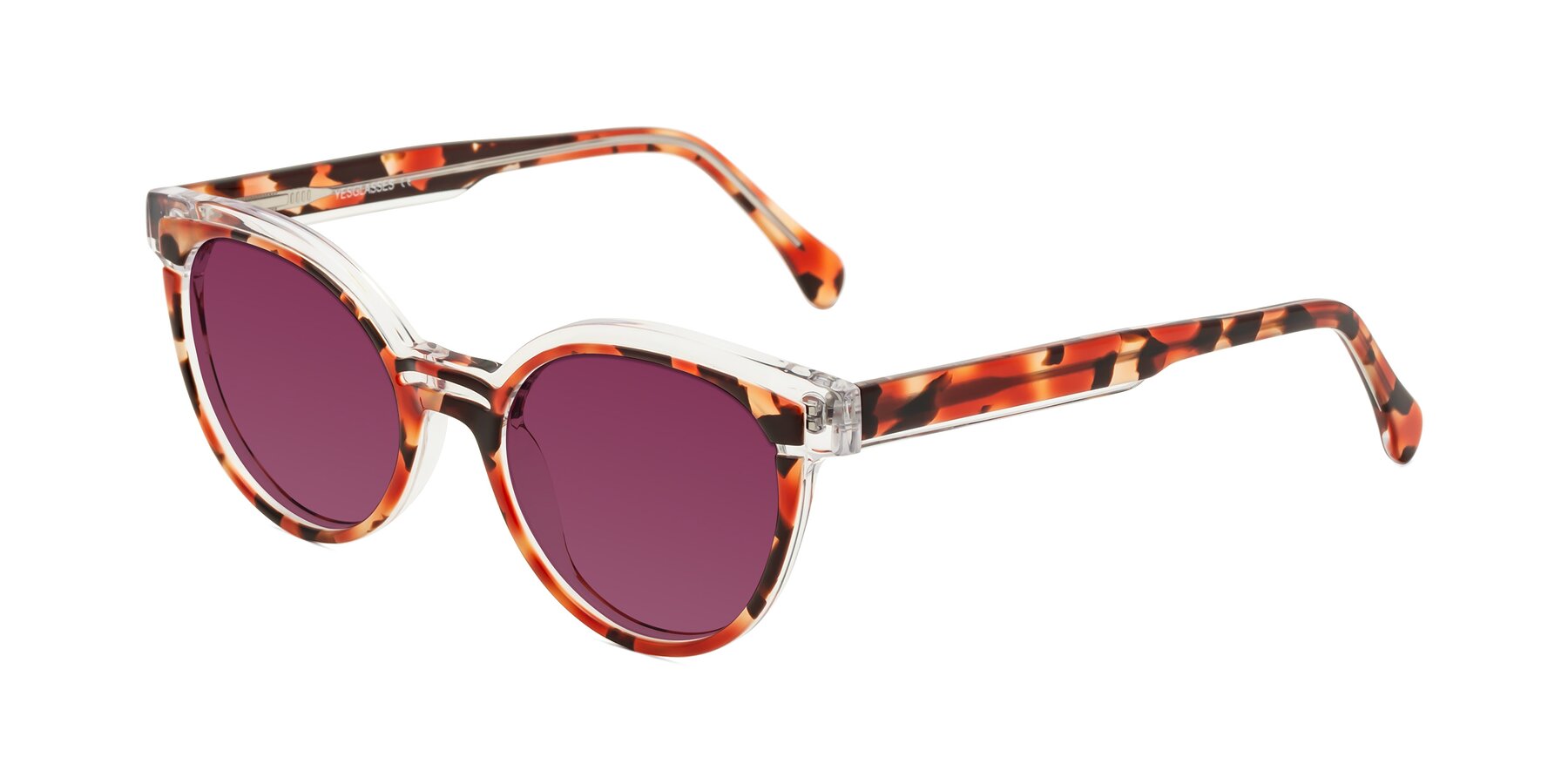 Angle of Forest in Vermillion Tortoise with Wine Tinted Lenses