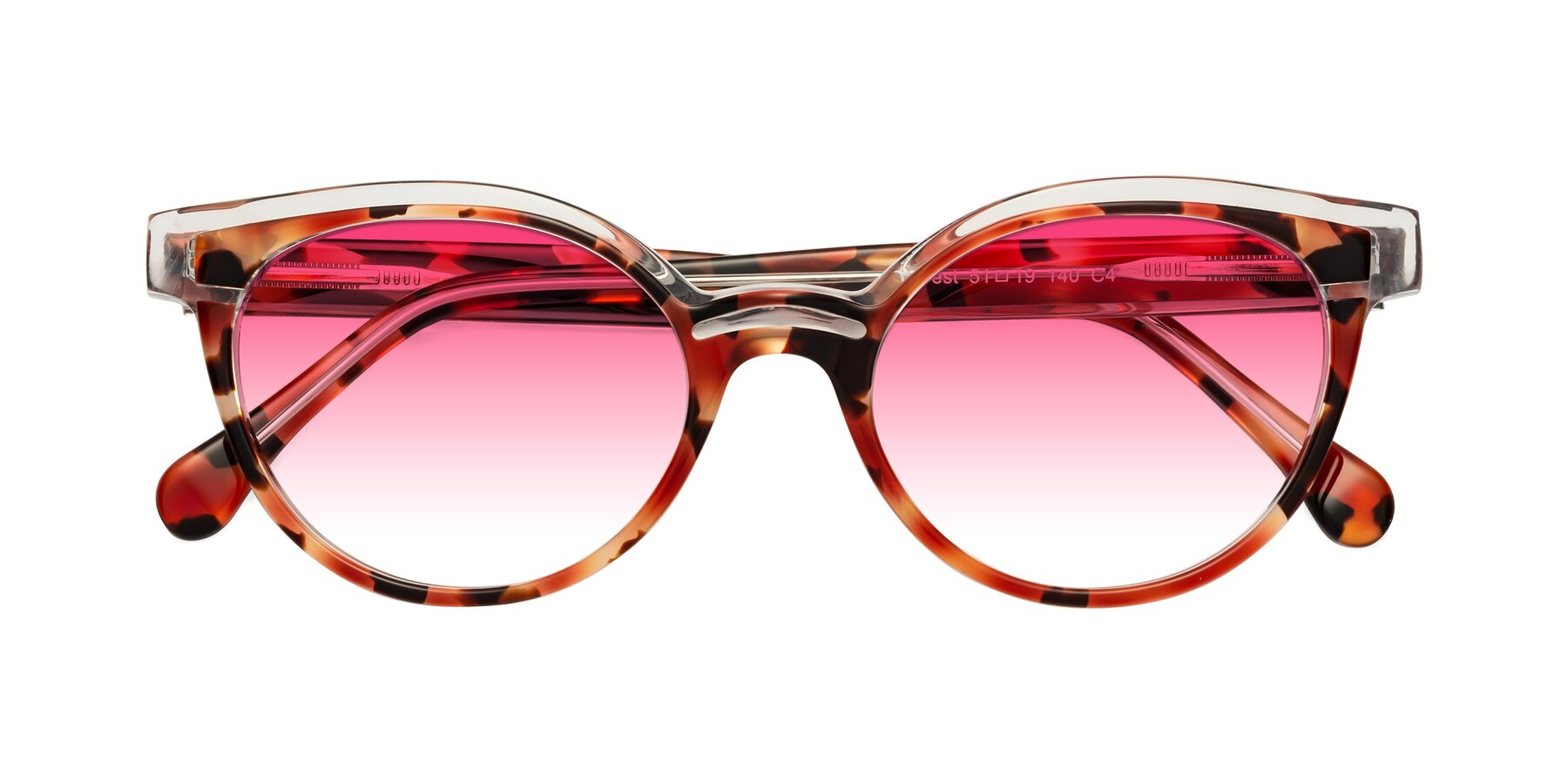 Folded Front of Forest in Vermillion Tortoise with Pink Gradient Lenses
