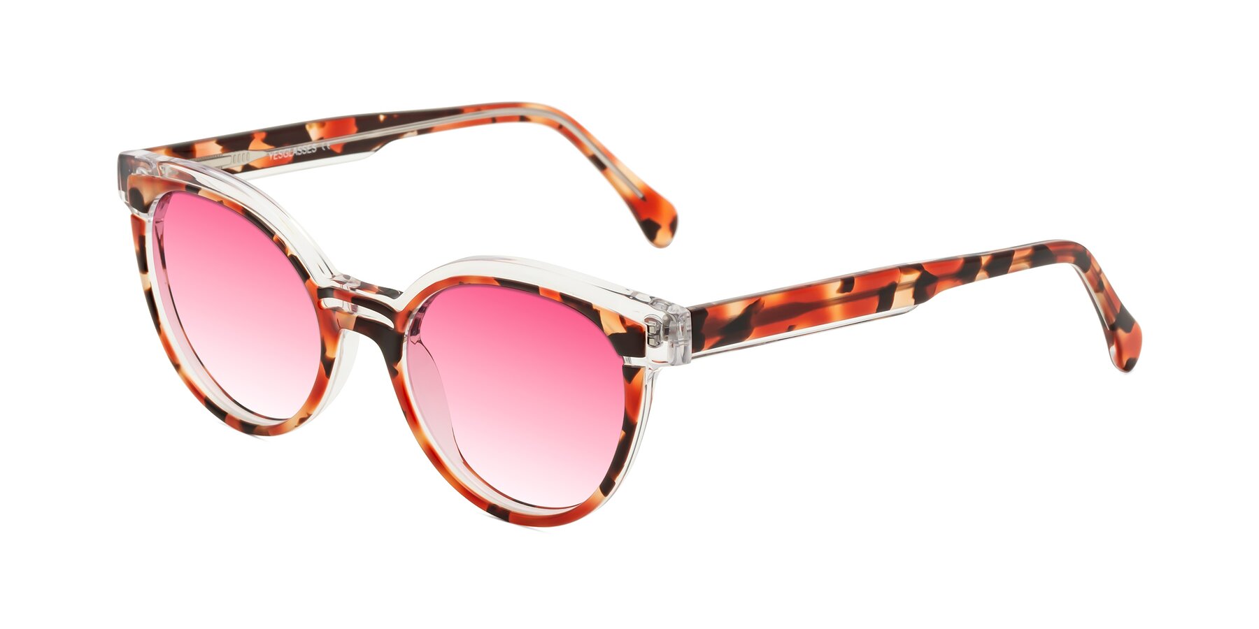 Angle of Forest in Vermillion Tortoise with Pink Gradient Lenses
