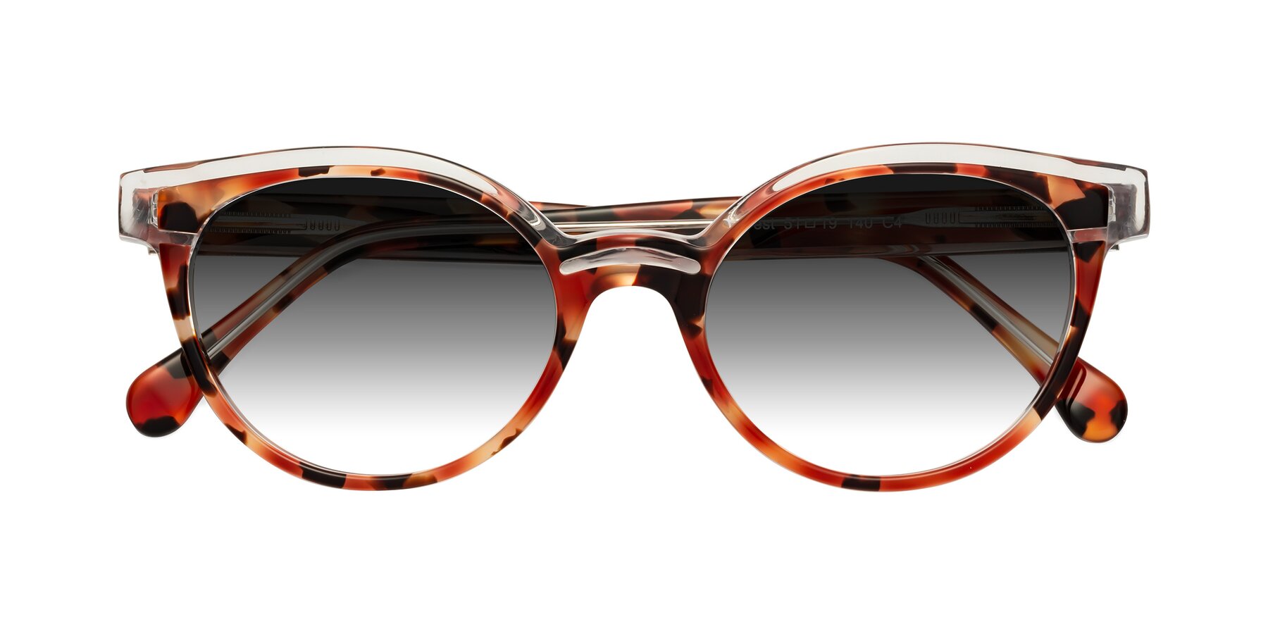 Folded Front of Forest in Vermillion Tortoise with Gray Gradient Lenses