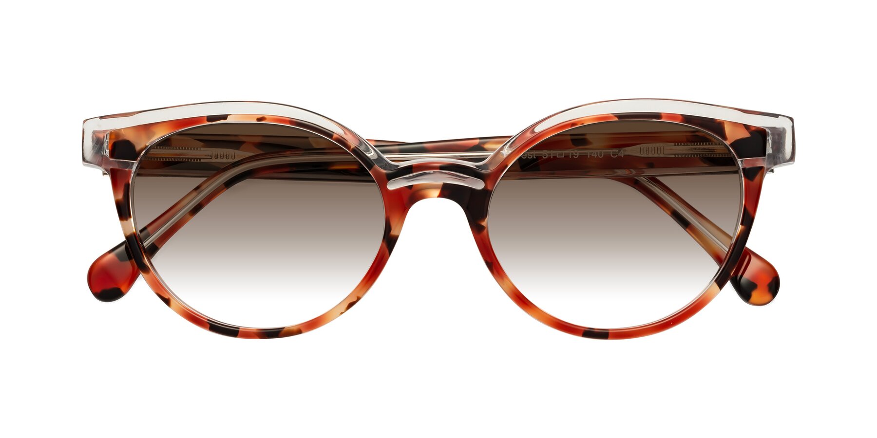 Folded Front of Forest in Vermillion Tortoise with Brown Gradient Lenses