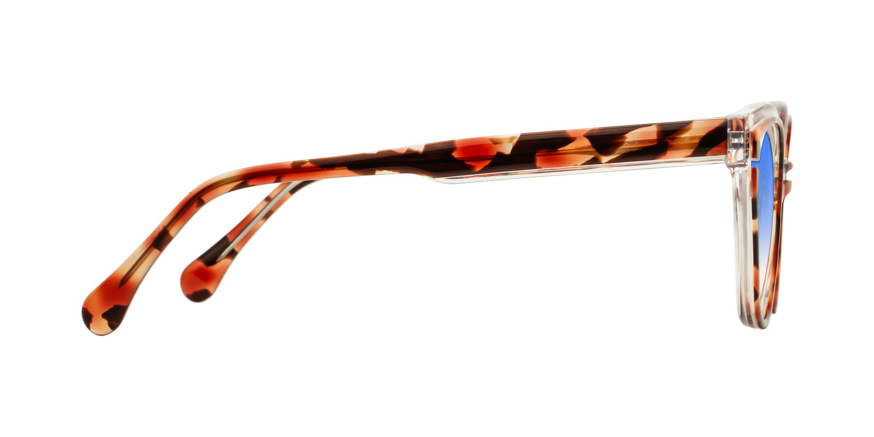 Side of Forest in Vermillion Tortoise with Blue Gradient Lenses