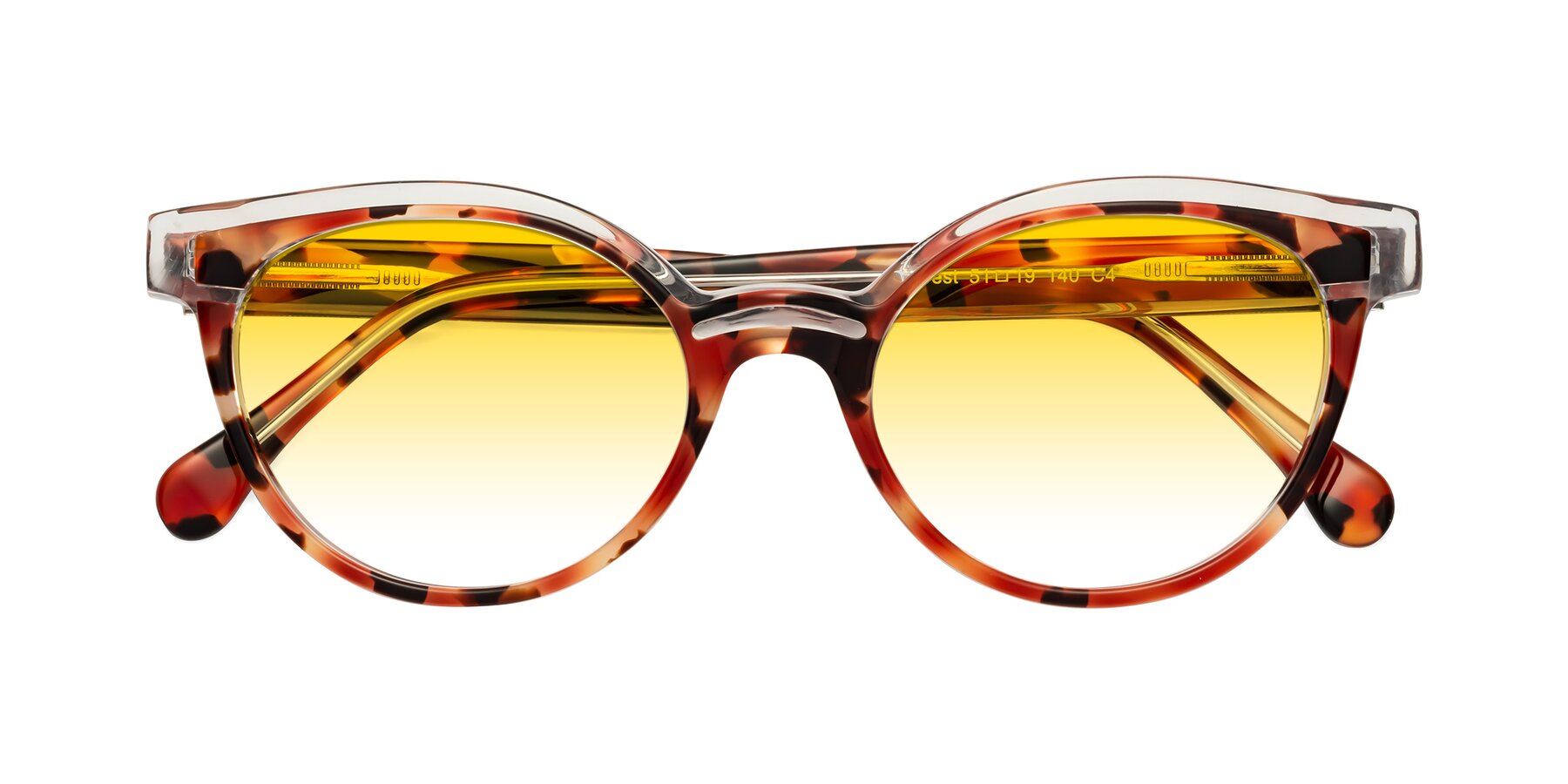 Folded Front of Forest in Vermillion Tortoise with Yellow Gradient Lenses