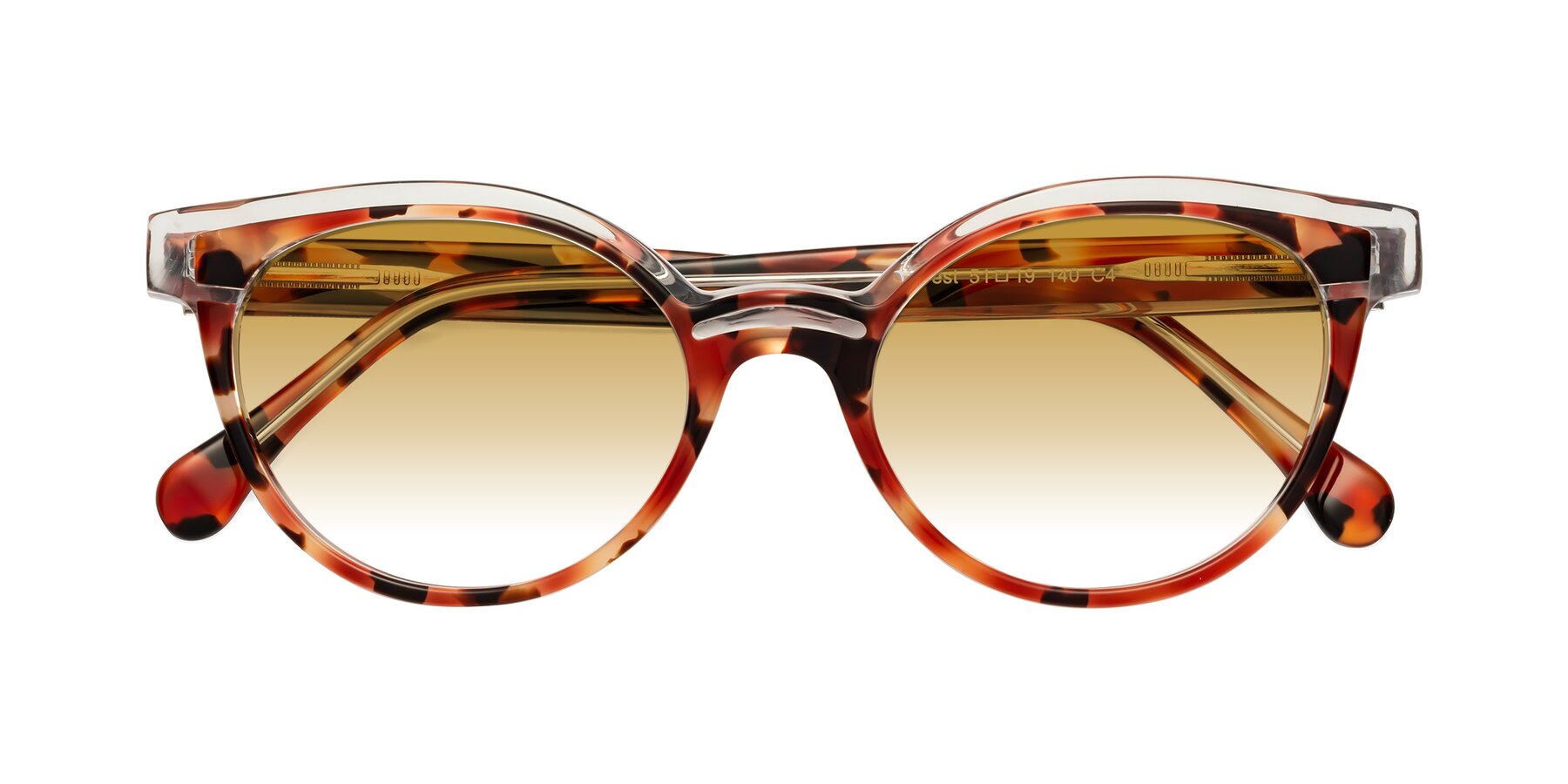 Folded Front of Forest in Vermillion Tortoise with Champagne Gradient Lenses