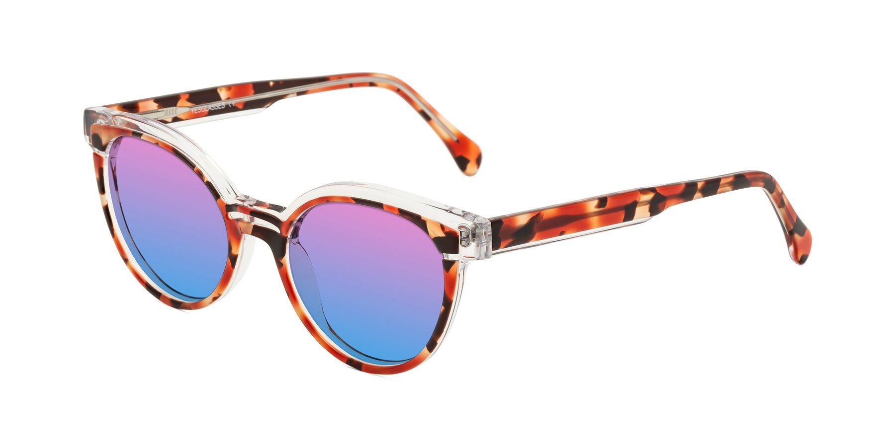 Angle of Forest in Vermillion Tortoise with Pink / Blue Gradient Lenses