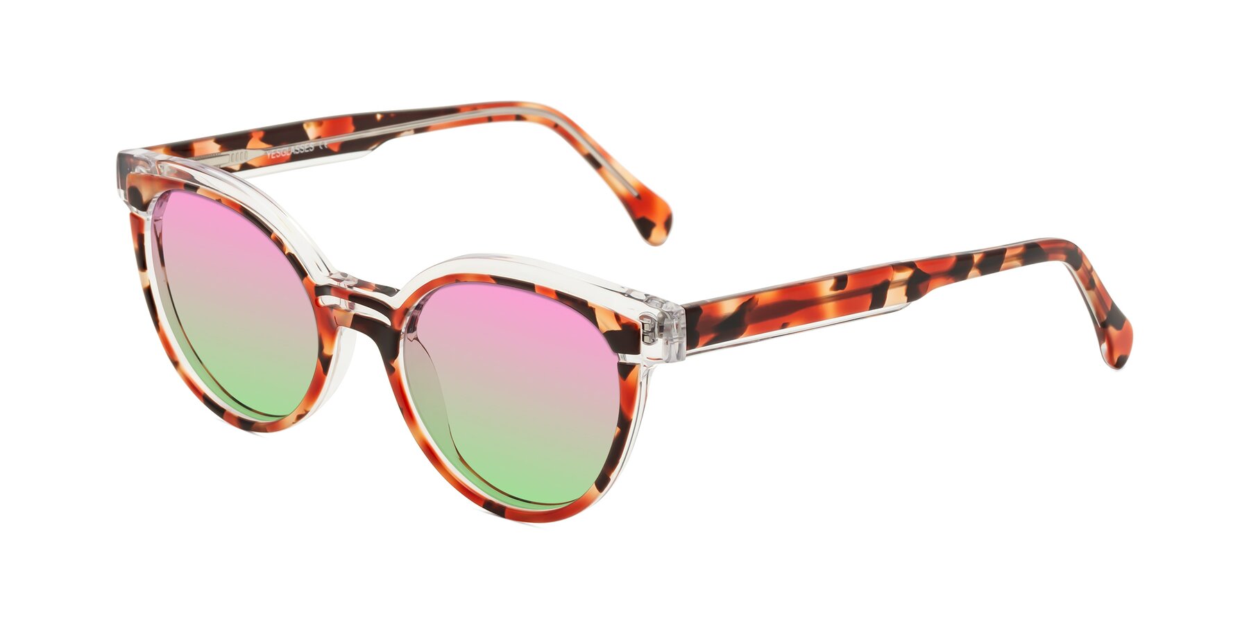 Angle of Forest in Vermillion Tortoise with Pink / Green Gradient Lenses