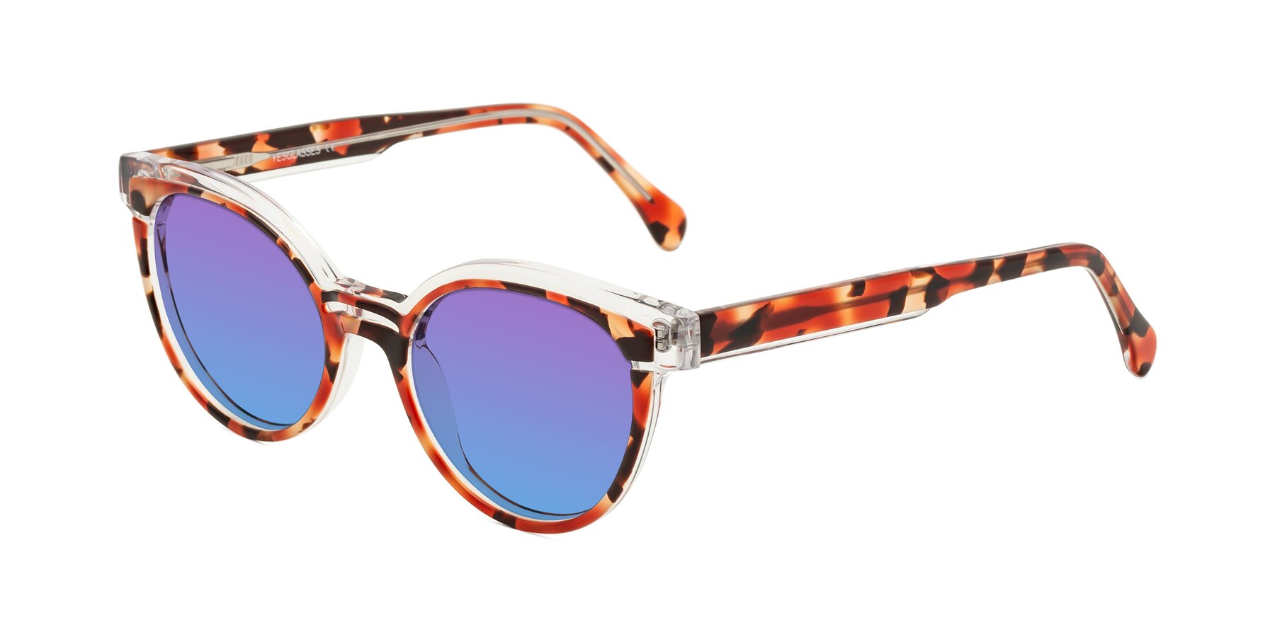 Angle of Forest in Vermillion Tortoise with Purple / Blue Gradient Lenses