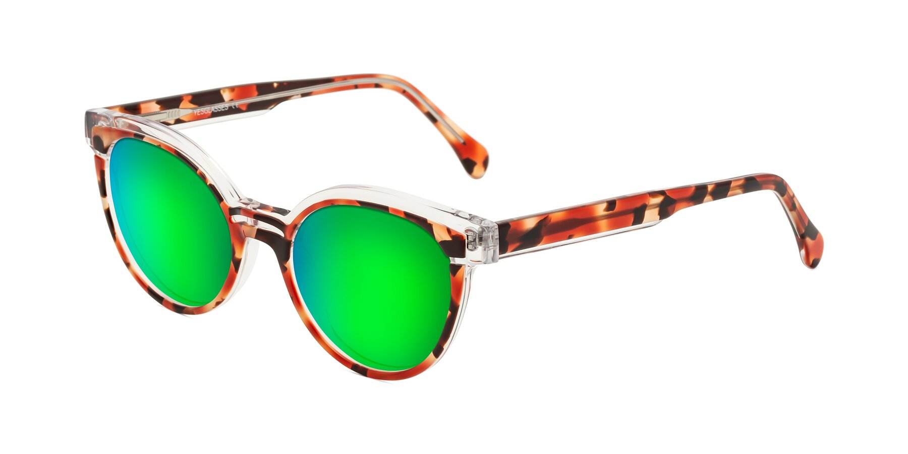 Angle of Forest in Vermillion Tortoise with Green Mirrored Lenses