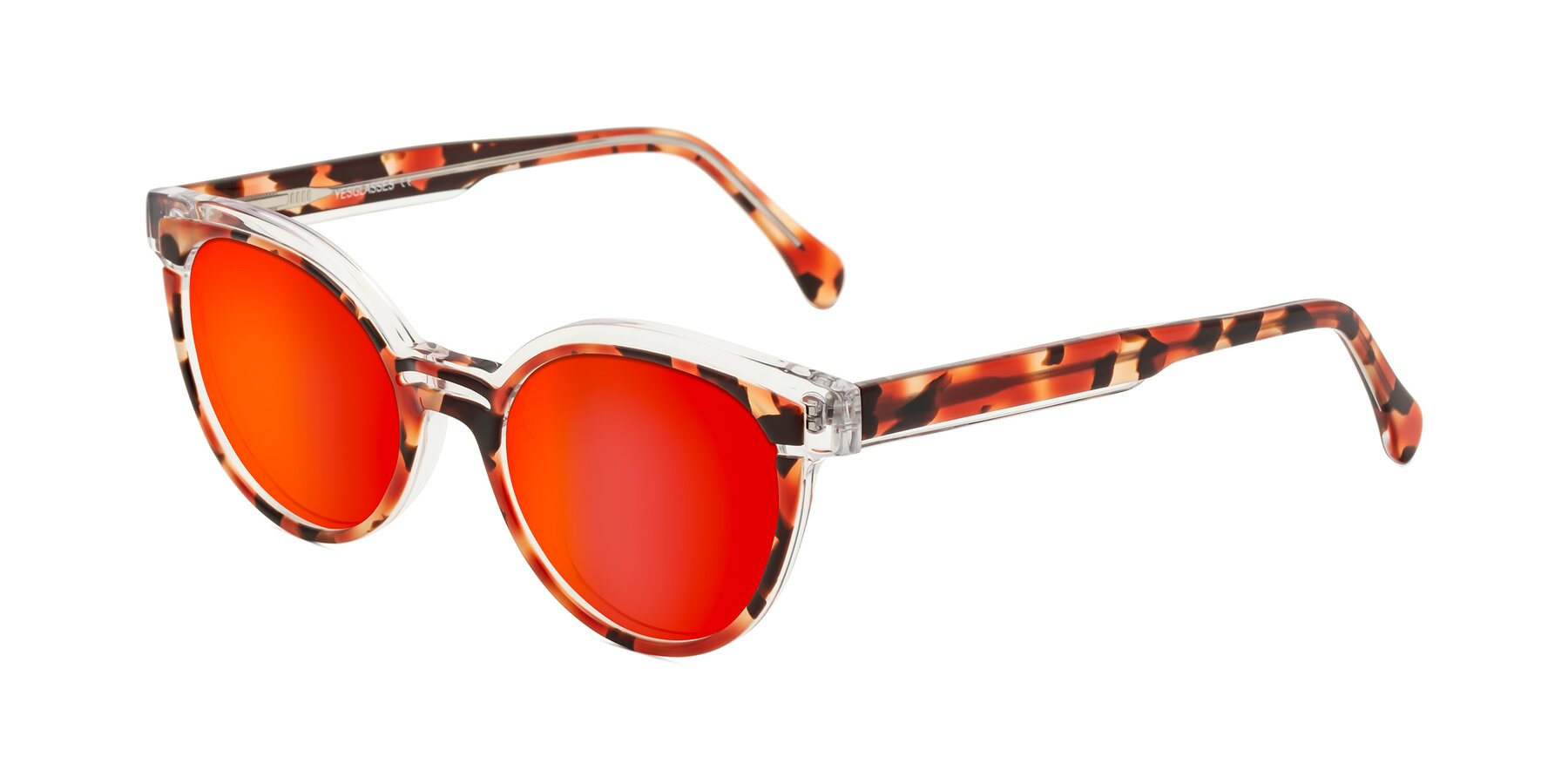 Angle of Forest in Vermillion Tortoise with Red Gold Mirrored Lenses