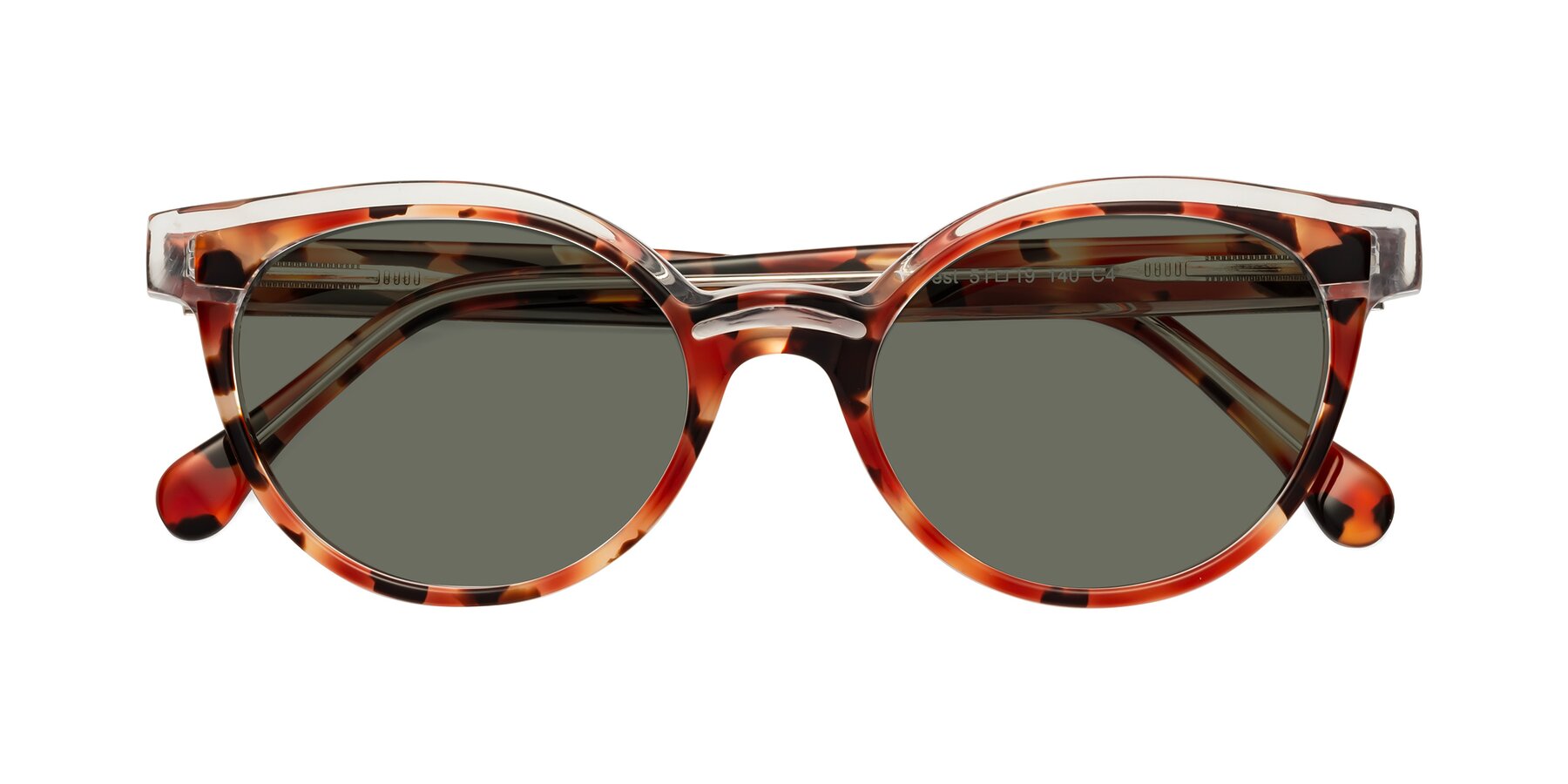 Folded Front of Forest in Vermillion Tortoise with Gray Polarized Lenses