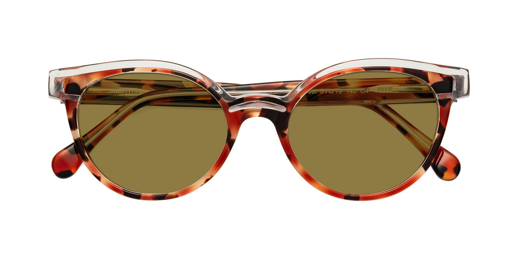 Folded Front of Forest in Vermillion Tortoise with Brown Polarized Lenses