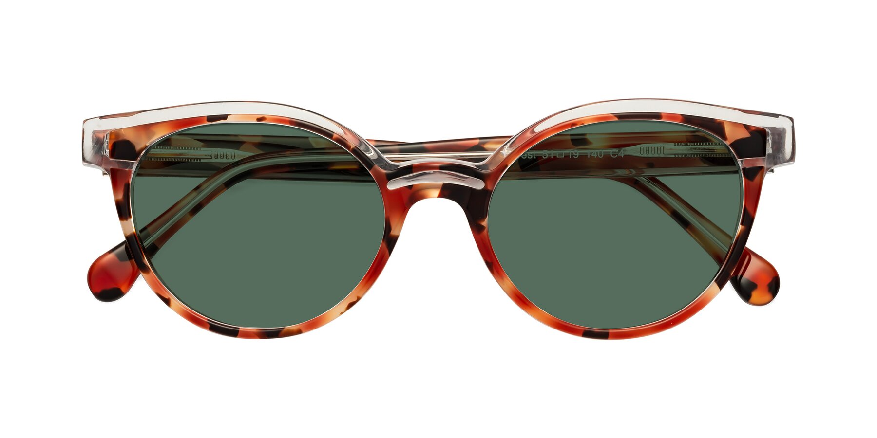Folded Front of Forest in Vermillion Tortoise with Green Polarized Lenses