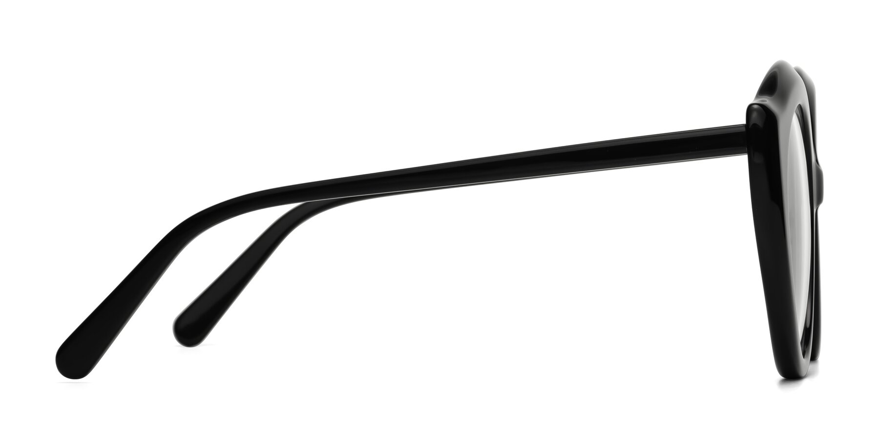 Side of Ring in Black with Clear Reading Eyeglass Lenses