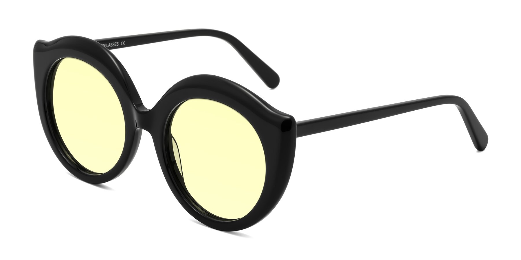 Angle of Ring in Black with Light Yellow Tinted Lenses
