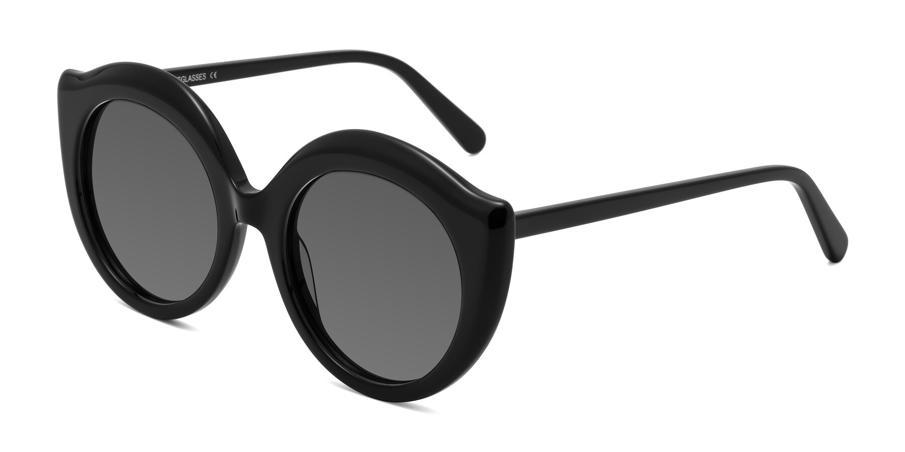 Angle of Ring in Black with Medium Gray Tinted Lenses