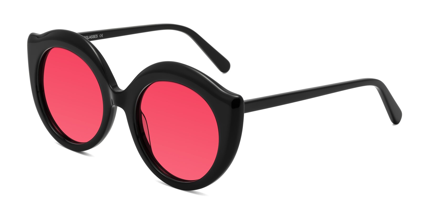 Angle of Ring in Black with Red Tinted Lenses