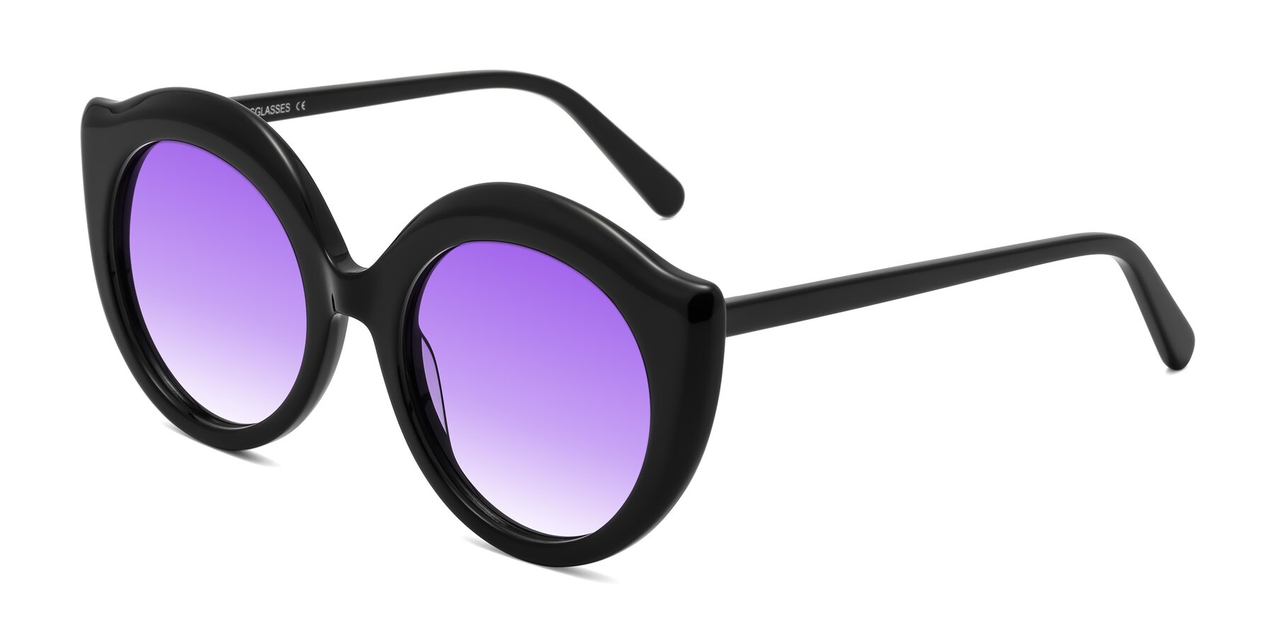 Angle of Ring in Black with Purple Gradient Lenses