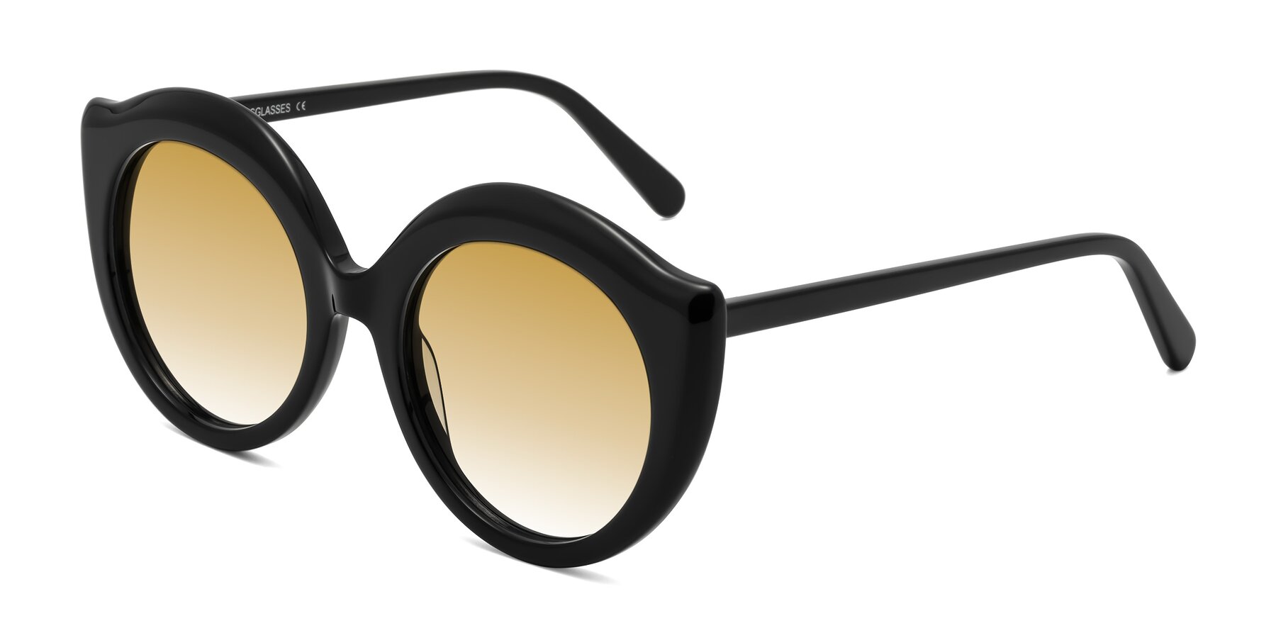 Angle of Ring in Black with Champagne Gradient Lenses