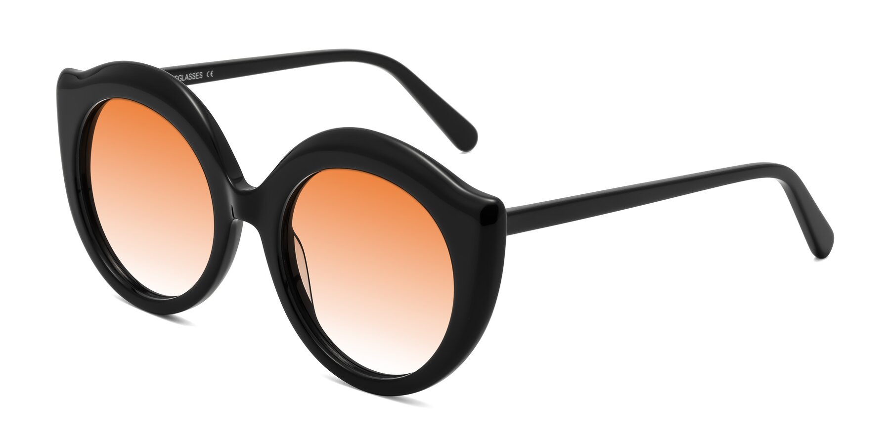 Angle of Ring in Black with Orange Gradient Lenses