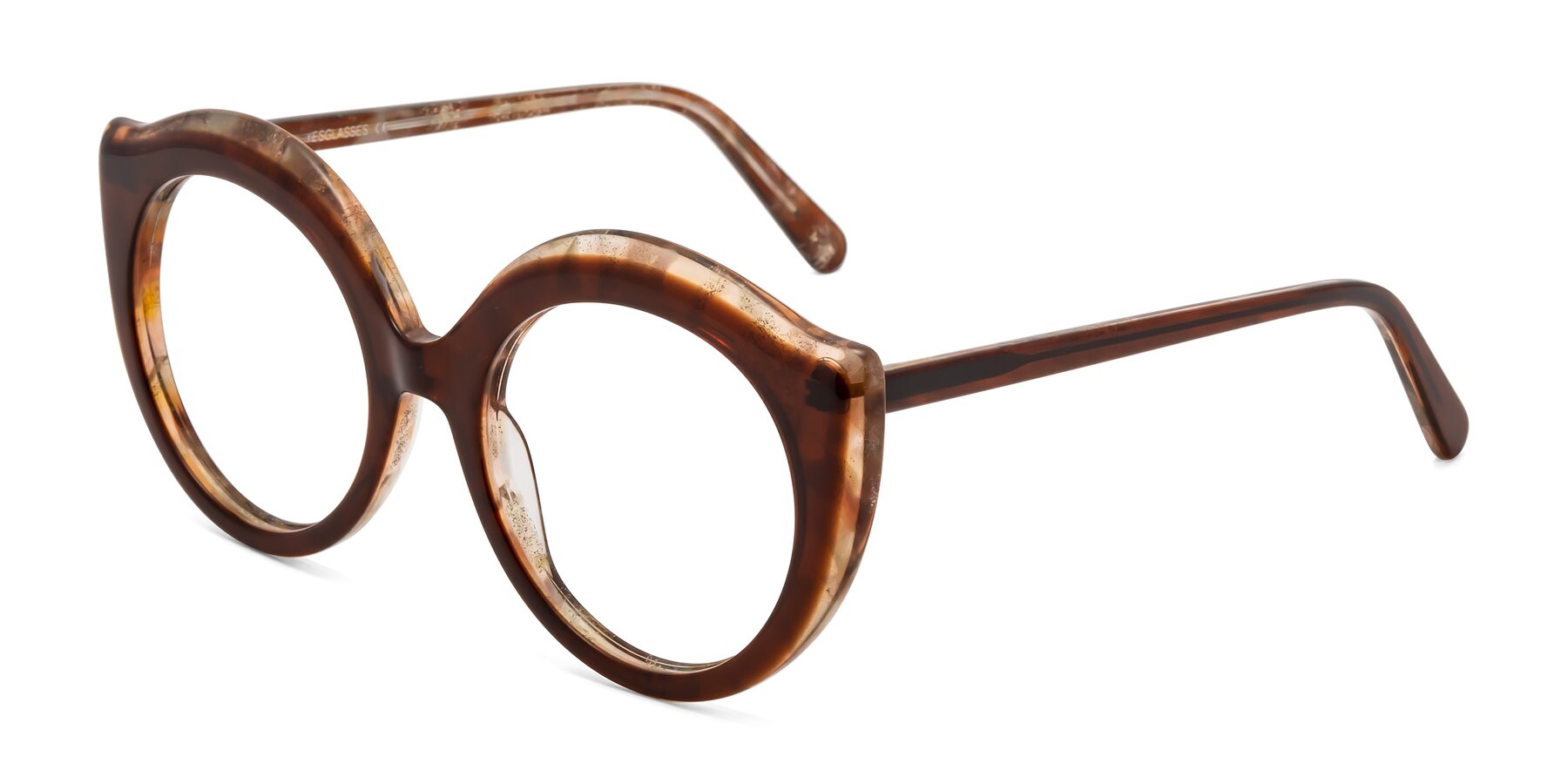 Angle of Ring in Brown with Clear Eyeglass Lenses