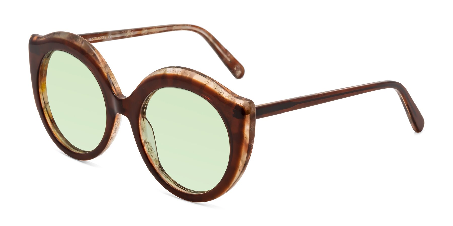 Angle of Ring in Brown with Light Green Tinted Lenses