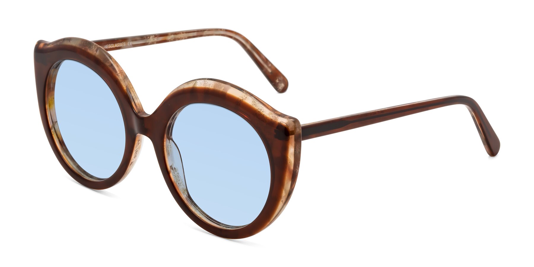 Angle of Ring in Brown with Light Blue Tinted Lenses