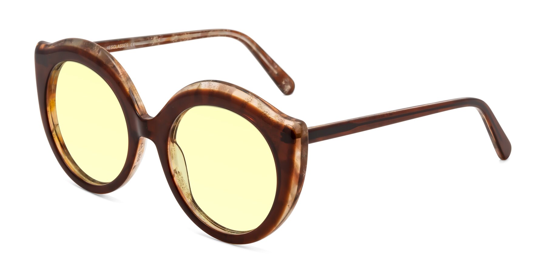 Angle of Ring in Brown with Light Yellow Tinted Lenses