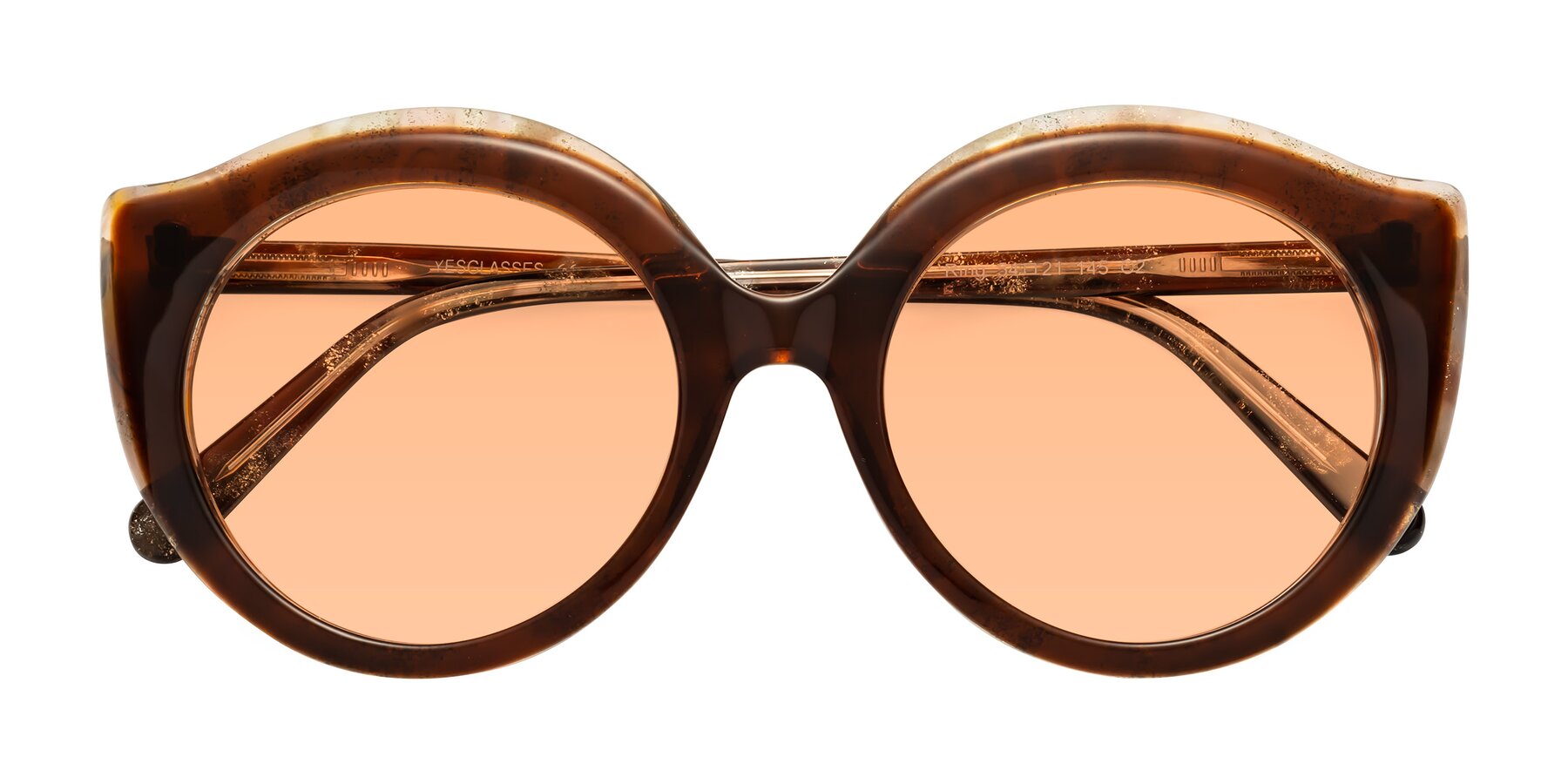 Folded Front of Ring in Brown with Light Orange Tinted Lenses