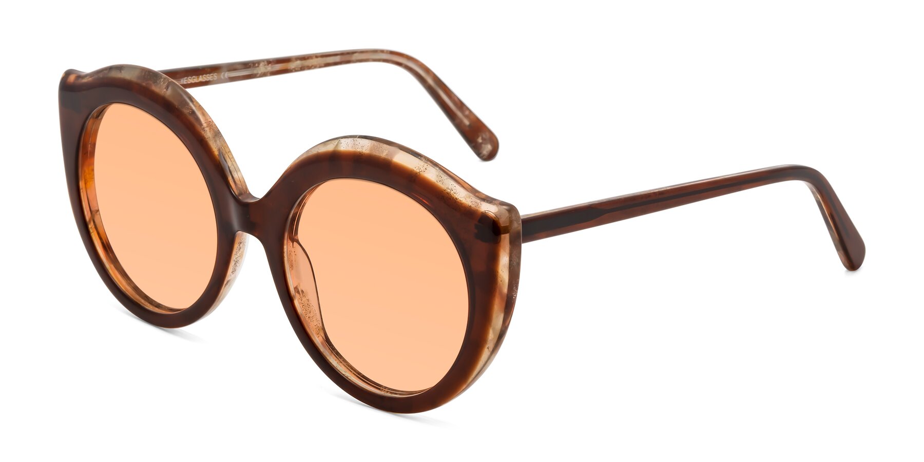 Angle of Ring in Brown with Light Orange Tinted Lenses