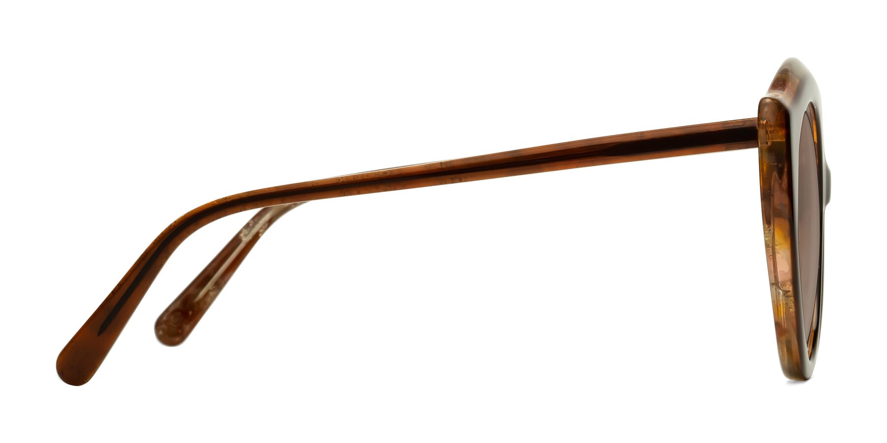 Side of Ring in Brown with Medium Brown Tinted Lenses