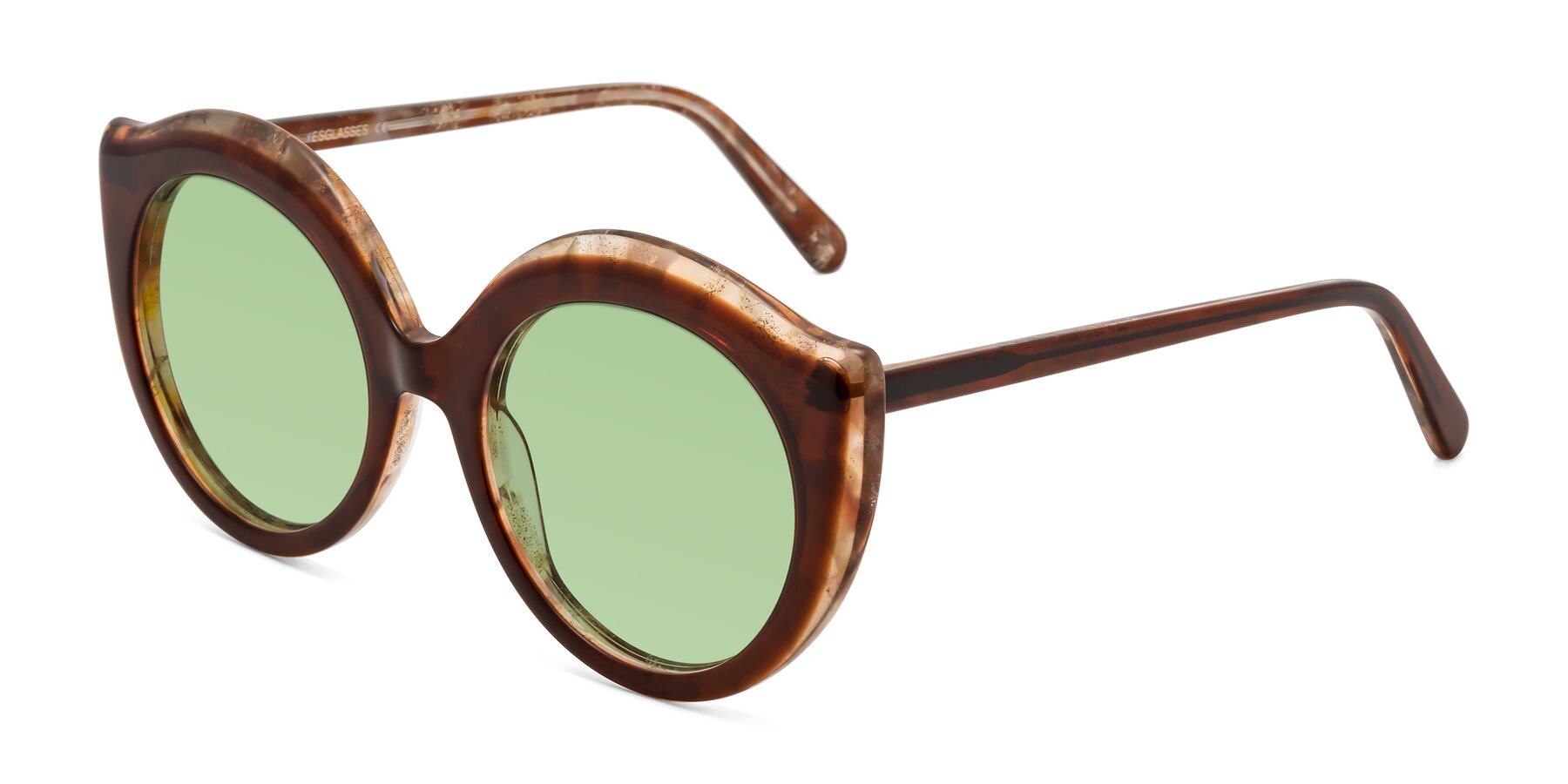 Angle of Ring in Brown with Medium Green Tinted Lenses