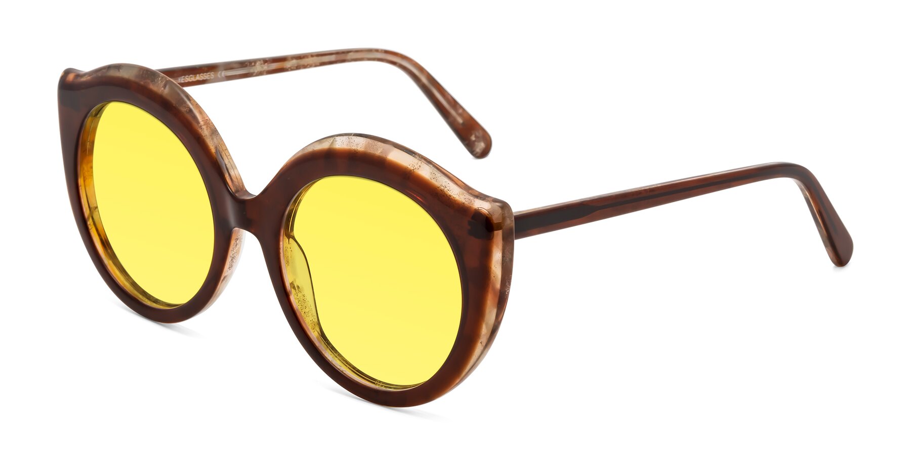 Angle of Ring in Brown with Medium Yellow Tinted Lenses