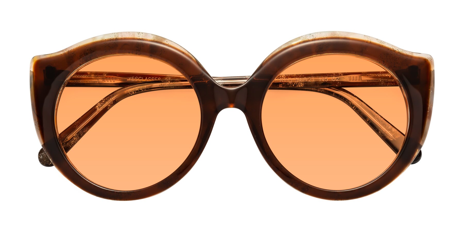 Folded Front of Ring in Brown with Medium Orange Tinted Lenses